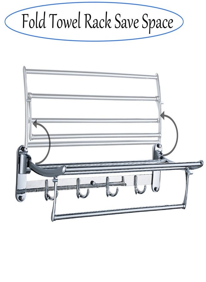 KEEPWELL Stainless Steel Folding Towel Rack/Bathroom Rack/Towel Stand/Hanger/Towel Holder/Bathroom Accessories (18 inch Long) - Image 4